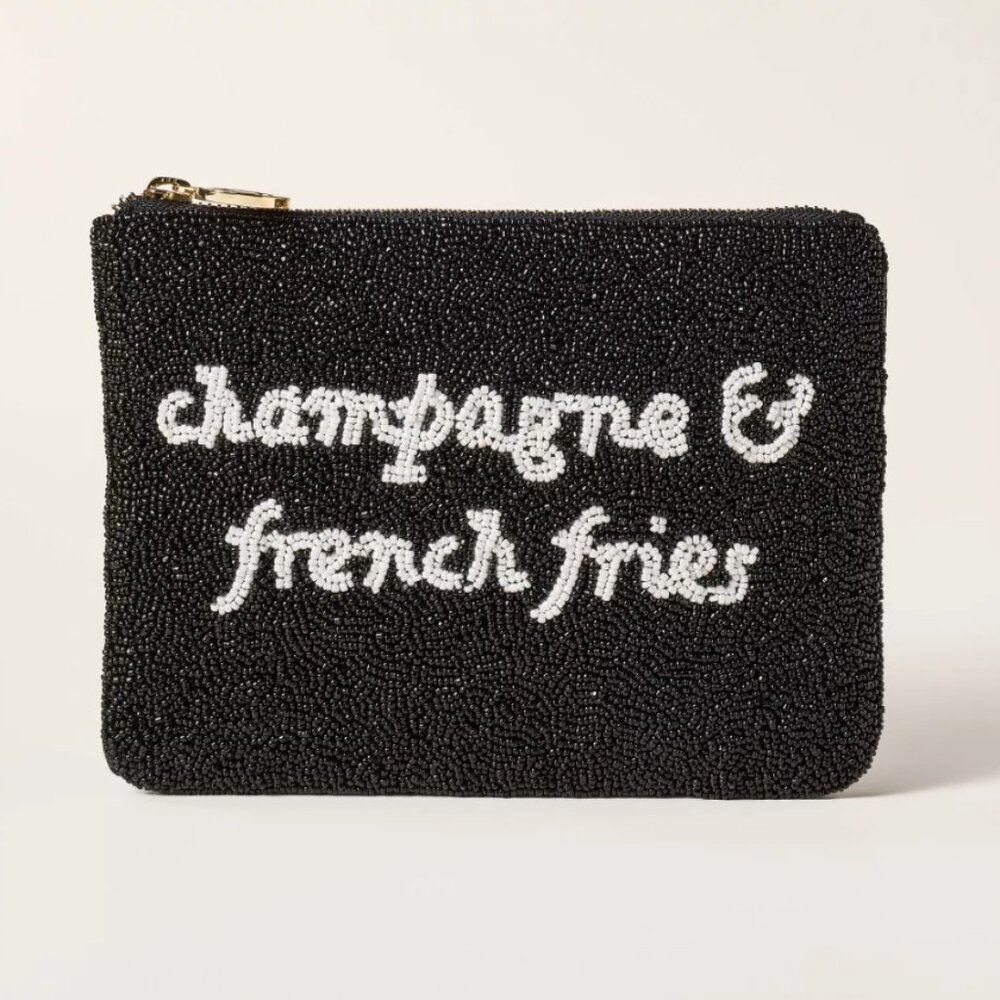 NWT RARE Champagne & French Fries Beaded Clutch Kate Spade New York x Target